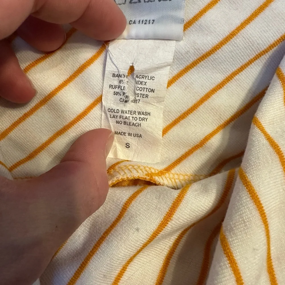 Y2K Era O’Neill Orange Striped Ruffle Skirt - Picture 3 of 6